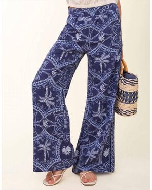 spartina 449 Ogeechee Palm Medallion Palazzo Pant - Blue