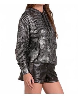 Elan Metallic Hoodie - Gray