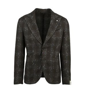L.B.M. 1911 Cotton Linen Polyamide Blazer Jacket - Black
