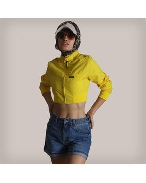 Members Only Mini Cropped Racer Jacket - Green