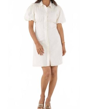 Emily Mccarthy Britt Puffed Sleeves Mini Dress - White