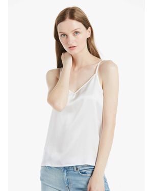 LILYSILK V Neck Front And Back Silk Camisole - White