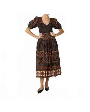 Cleobella Nancy Midi Dress - Brown