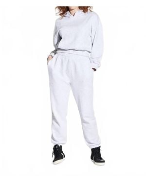Circular Path Long Sleeve Hoodie Sweatshirt - White