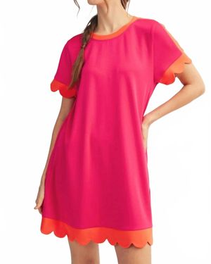 Jodifil Sadie Scallop Edge Dress - Pink