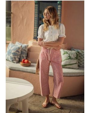 Jodifil Peter Pan Collared Button Down Top - White