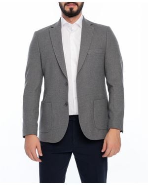 VELLAPAIS Morris Regular Fit Solid Sport Coat - Gray