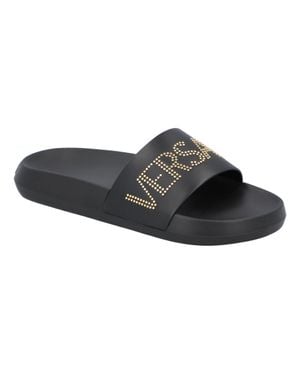 Versace Rubber Pool Slide (Authentic Pre-Loved) - Black