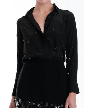 Karina Grimaldi Bella Embroidered Blouse - Black
