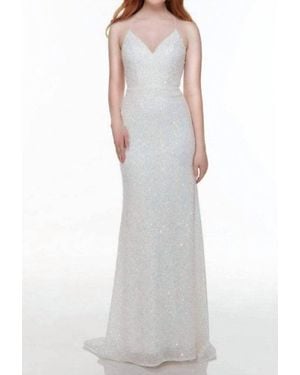 Alyce Paris Strappy Back Sequin Prom Gown - White