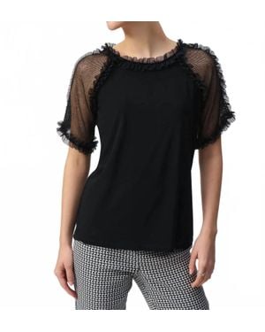 Joseph Ribkoff Silky Knit Mesh Top - Black
