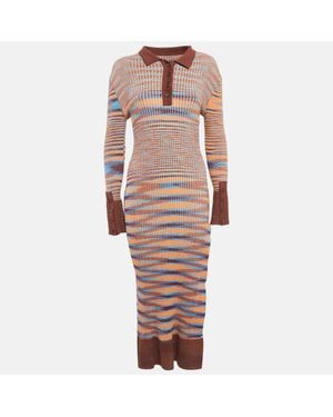 Jacquemus Rib Knit La Robe Zucca Midi Dress - Pink