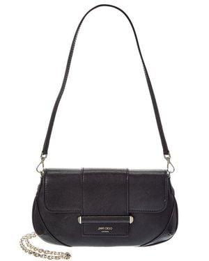 Jimmy Choo Bar Leather Wallet On Chain - Black