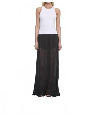 Enza Costa Plisse Palazzo Pant - Black