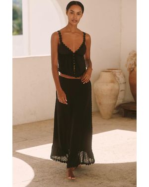 Peixoto Sienna Tie-Front Tank Top - Black
