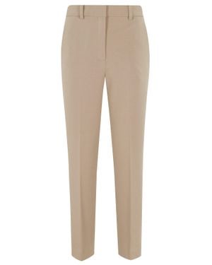 Circolo 1901 Carrot Fleece Back-Darts Cotton-Blend Pants - Natural