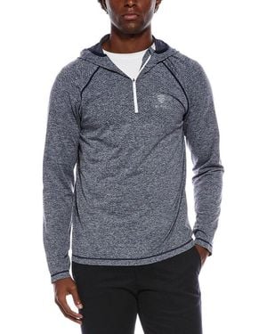 Ben Sherman Seamless Knit 1/4 Zip Hoodie - Blue