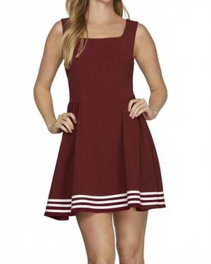 She + Sky Game Day Sleeveless Square Neck Mini Dress - Red