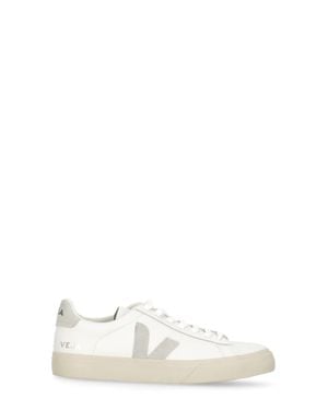 Veja Minimalist Leather Campo Sneakers With Suede Inserts - White