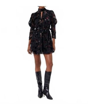 French Connection Guthern Burn Out Short Dress - Black