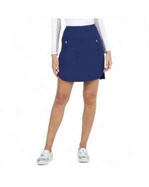 IBKUL Solid Straight Skort - Blue