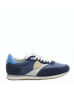 Philippe Model Bvlu Mesh Suede Running Sneakers - Blue