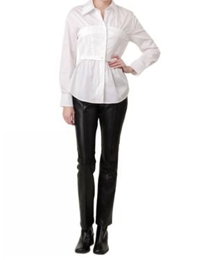 Line & Dot Rene Poplin Top - White