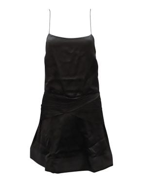 Derek Lam Lightweight Viscose Flounce Mini Dress - Black