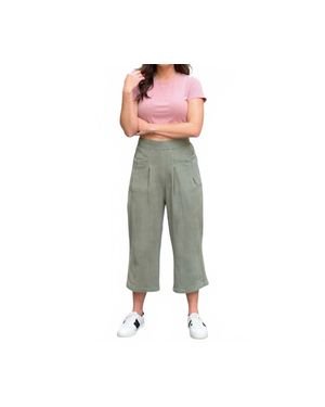 Cotton Bleu Gauze Front Pocket Detailed Pants - Gray