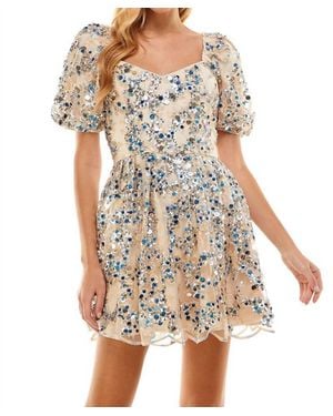 TCEC Sequin Sweetheart Dress - Brown