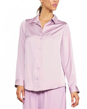 Skies Are Blue Beckett Ii V-Neck Button Down - Pink
