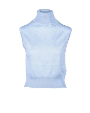 Wild Cashmere Silk And Cashmere Top - Blue