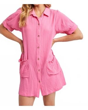 Bluivy Blush Boardwalk Shirt Dress - Pink