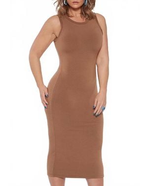 Circular Path Marilyn Midi Dress - Brown