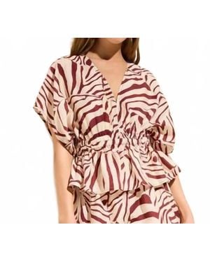 Marie Oliver Vesta Peplum Top - Pink