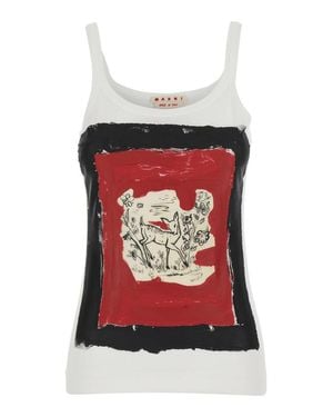 Marni Sleeveless T-Shier With Round Neck - Red