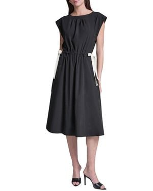 BCBGMAXAZRIA Bow Crepe Midi Dress - Black
