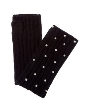 Sofiacashmere 2X2 Rib Fingerless Cashmere Glove - Black