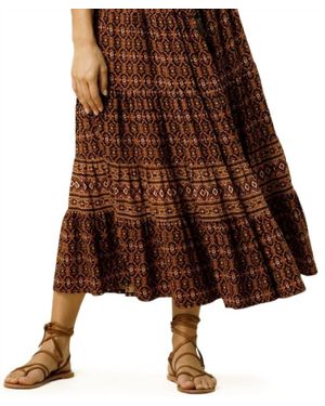 LUSANA Bella Maxi Skirt - Brown
