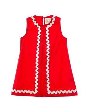 Sail To Sable Ric Rac Shift Dress - Red