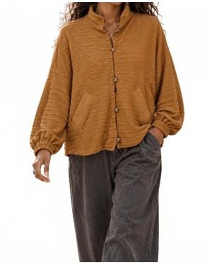 SurelyMine Ribbed Bomber Jacket - Brown