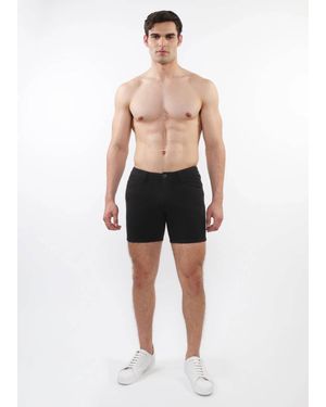 s t e e l e. Jacquard Stretch Knit Jeans Shorts - Black