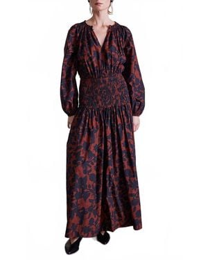 Apiece Apart Esparta Long Sleeve Maxi Dress - Purple