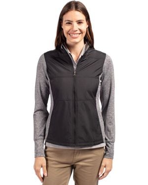 Cutter & Buck Stealth Hybrid Quilted Full Zip Windbreaker Jacket - Black