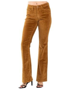 Judy Blue Mid-Rise Overdyed Corduroy Bootcut Jeans - Brown