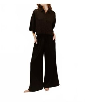 a.ren Liliana Button Down Top - Black