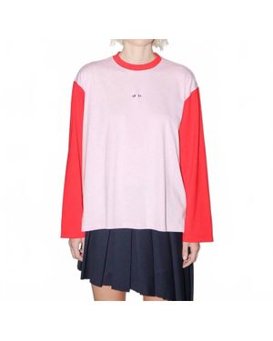 KkCo Contrast Long Sleeve Box Tee - Red