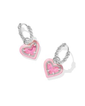 Kendra Scott Ari Heart Huggie Earrings - Pink