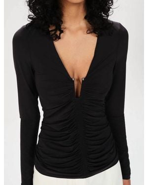Maria Cher Alberti Bailey Long Sleeve Top - Black