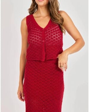 Sadie & Sage Venus Cardi Vest - Red